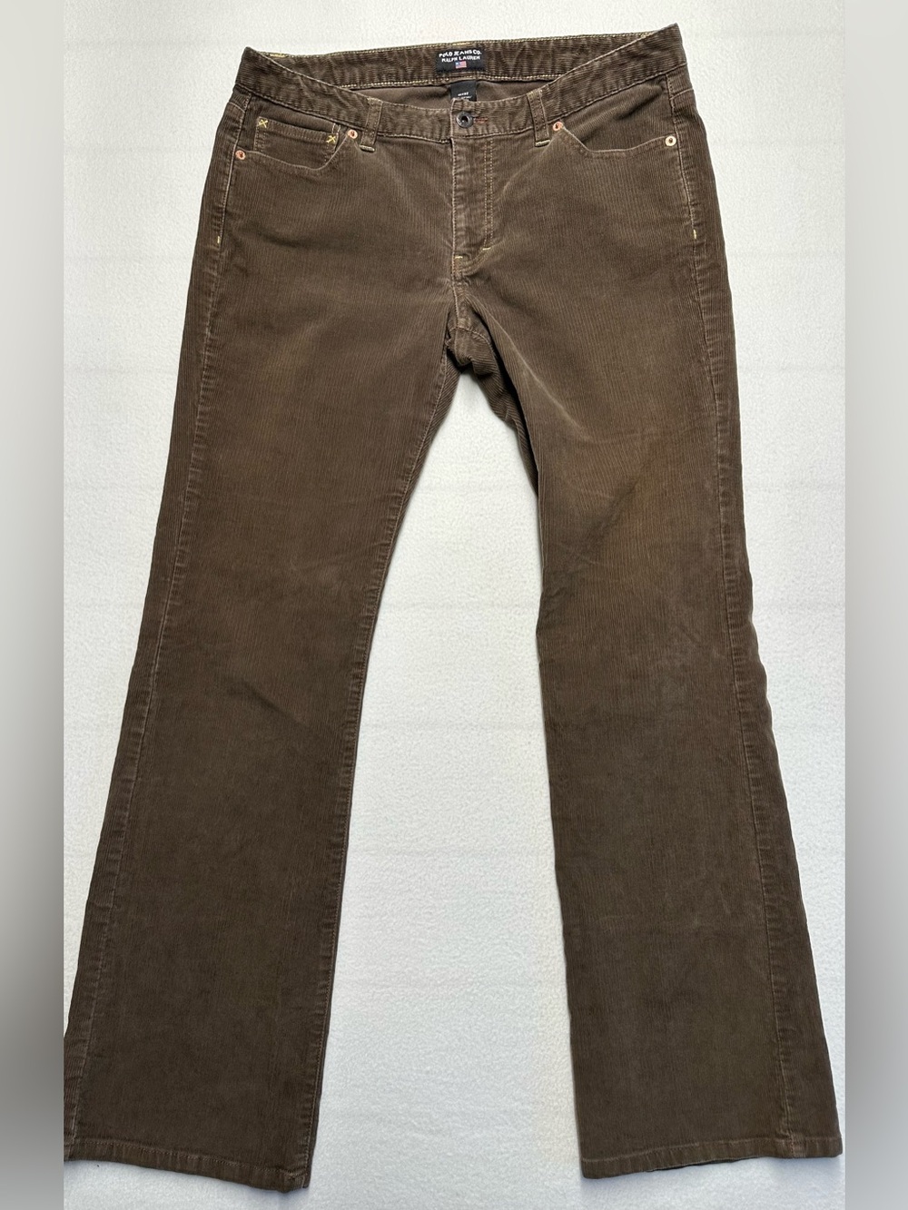 Polo Jeans Co Ralph Lauren Womens 10 Brown Corduroy Bootcut Pants Y2K 32x31